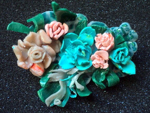 Broche Broche En Pâte Fimo Bouquet De Fleurs Fleurs En Pâte Fimo Fleurs De Fimo Originales Broche Fantaisie Petit Cadeau Fait Main