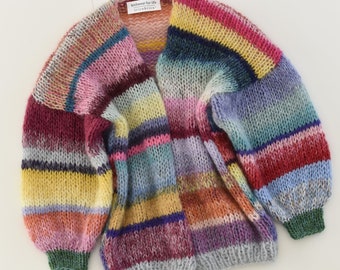 トップス TiroruRATS NATIVE MOHAIR KNITCARDIGAN TO ORDER Colorful Multi Striped Mohair Cardigan, A Mix of
