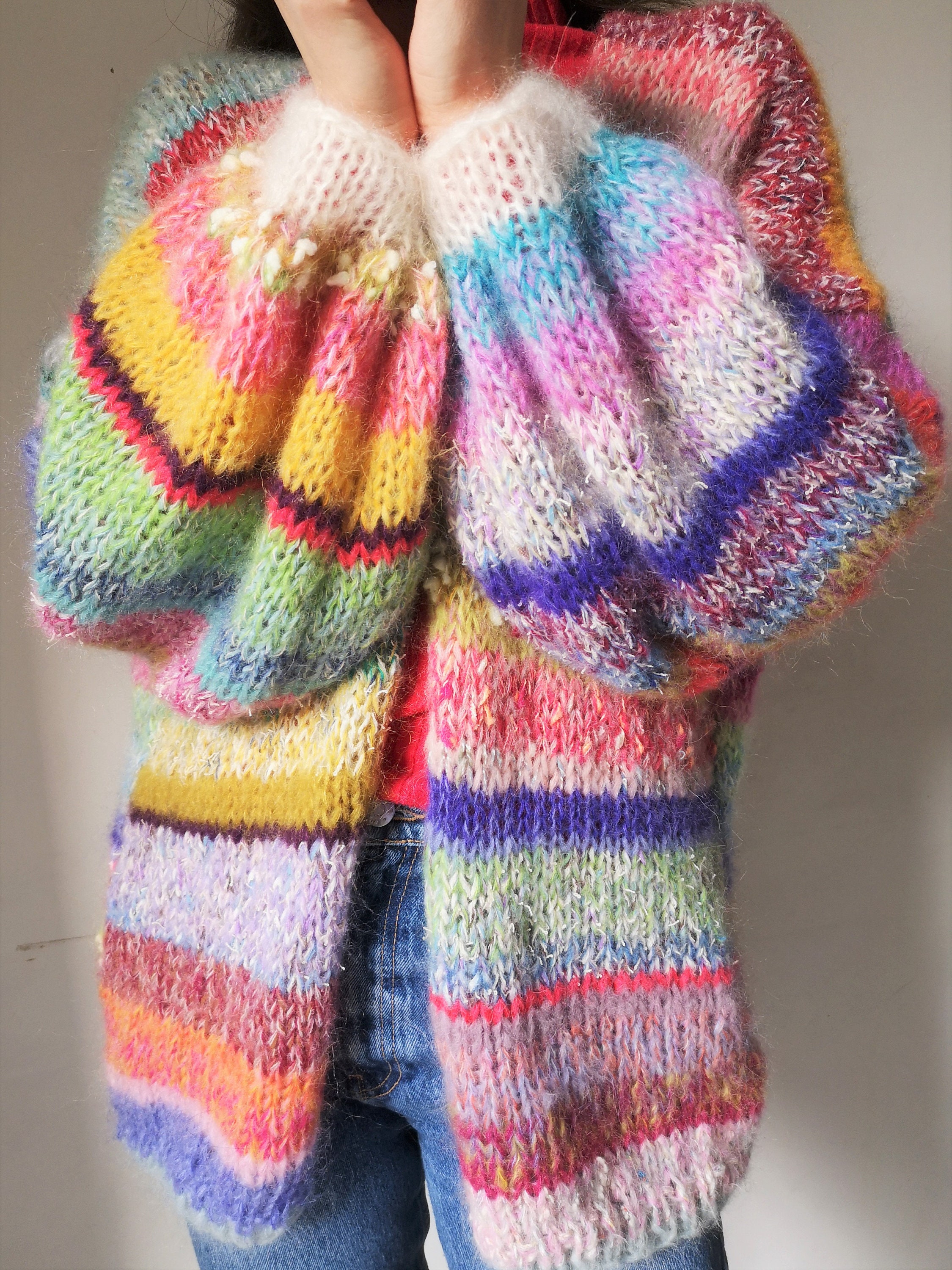 To Orderhot Mohair Cardiganmulticolored - Etsy