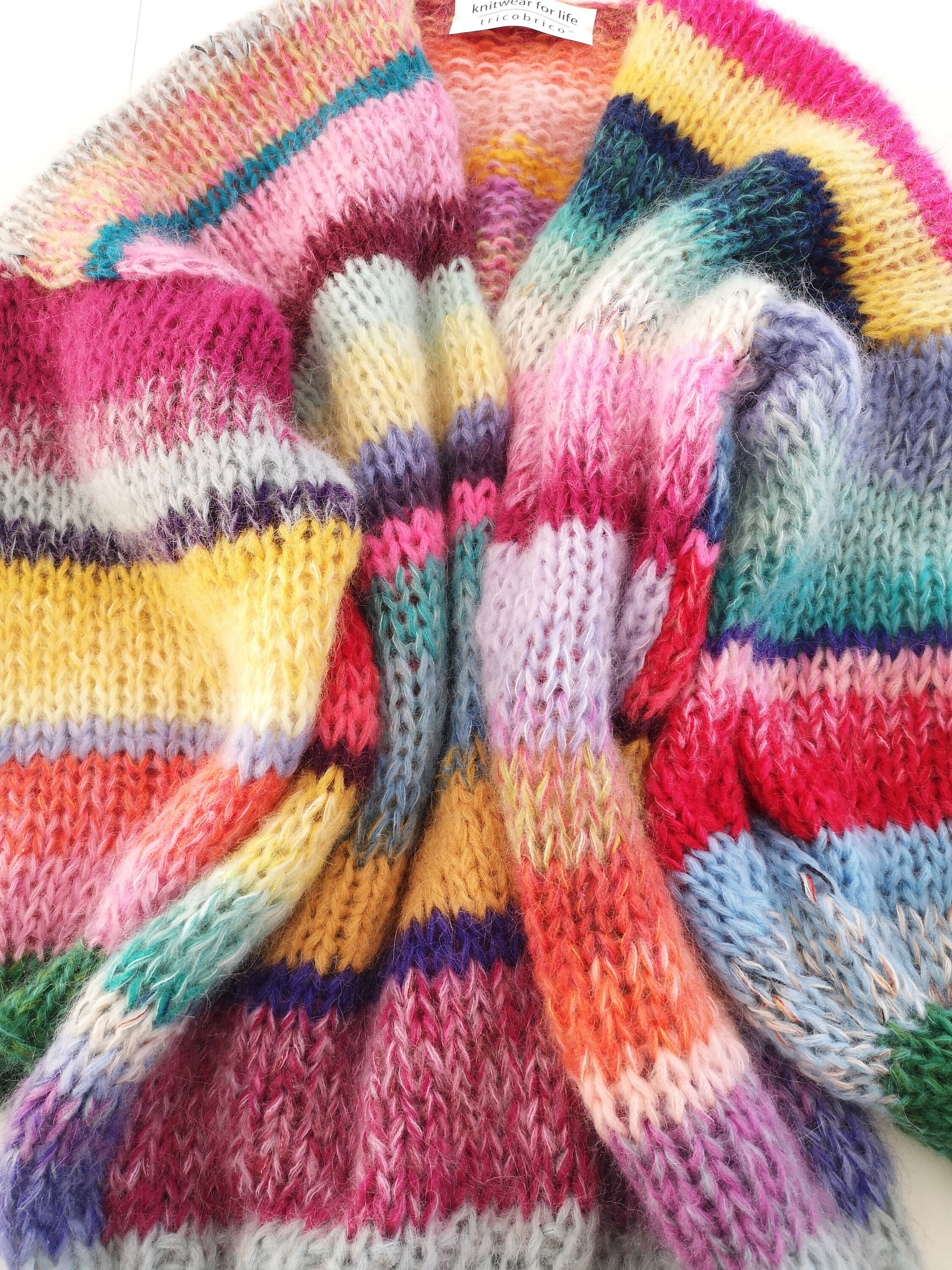 トップス TiroruRATS NATIVE MOHAIR KNITCARDIGAN Tribal Mohair Cardigan – The Snake Hole