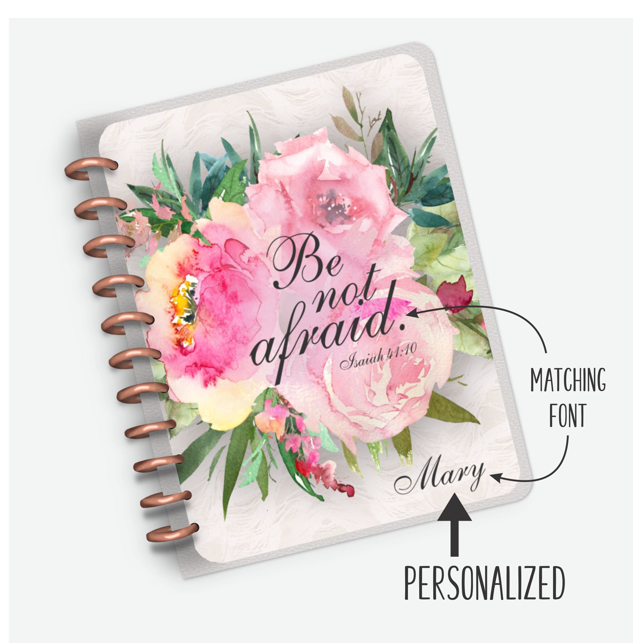 Discbound Custom Replacement Planner Cover Glitter Roses
