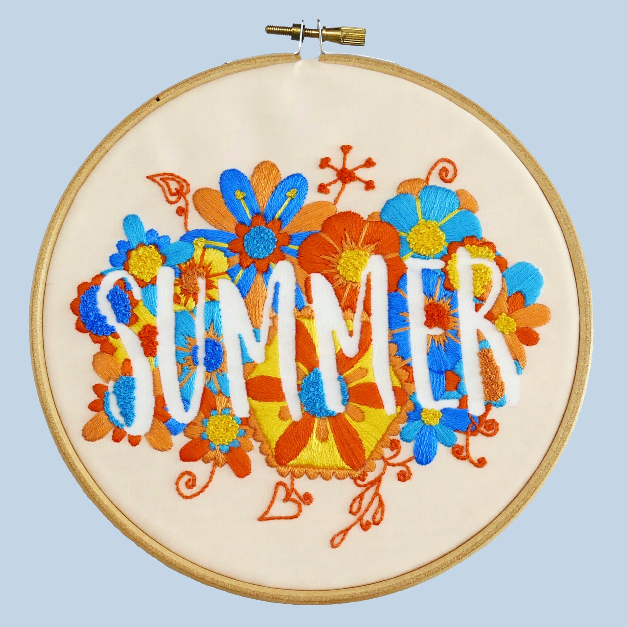 Flowers Embroidery Kit Summer Modern Embroidery Kit Beginner Etsy UK