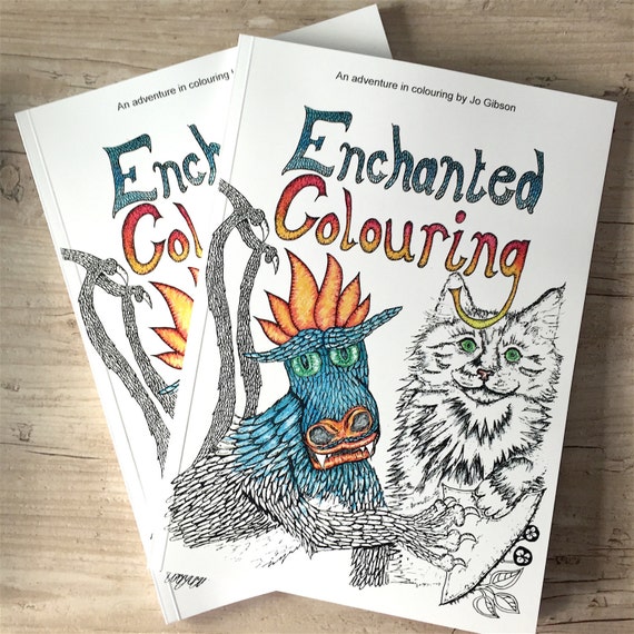 Colouring Book of Enchanted Colourings an art therapy coloring book for adults. Adult colouring in book with 40 mindfulness illustrations