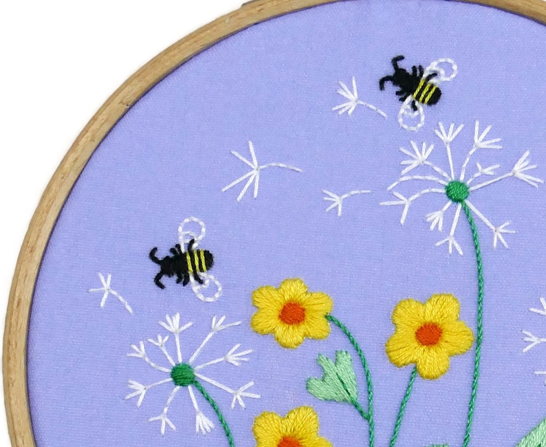 Dandelion Beginner Embroidery Kit Bee Embroidery Kit Etsy UK