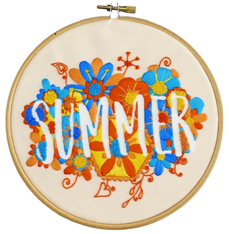 Flowers Embroidery Kit Summer Modern Embroidery Kit Beginner Etsy UK