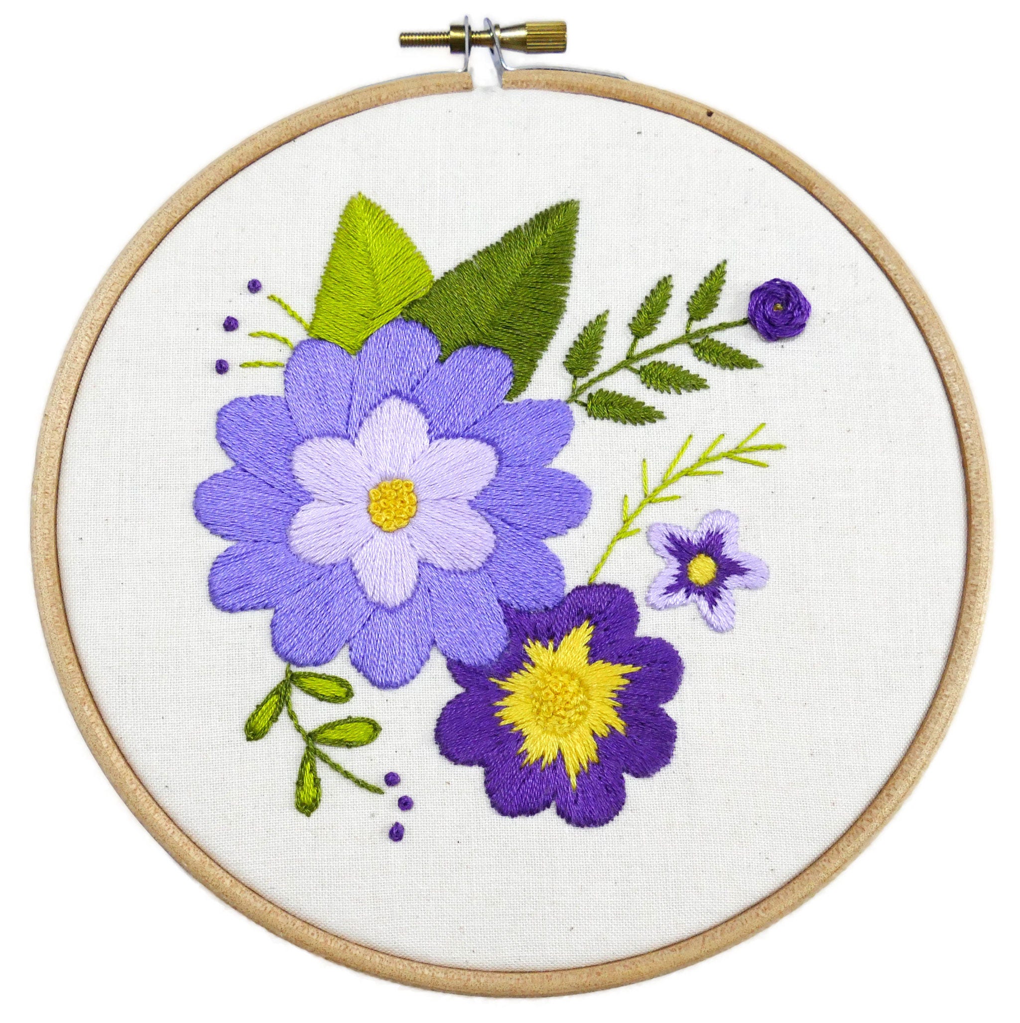Wildflower Embroidery Kit Beginner Modern Flower Embroidery Etsy