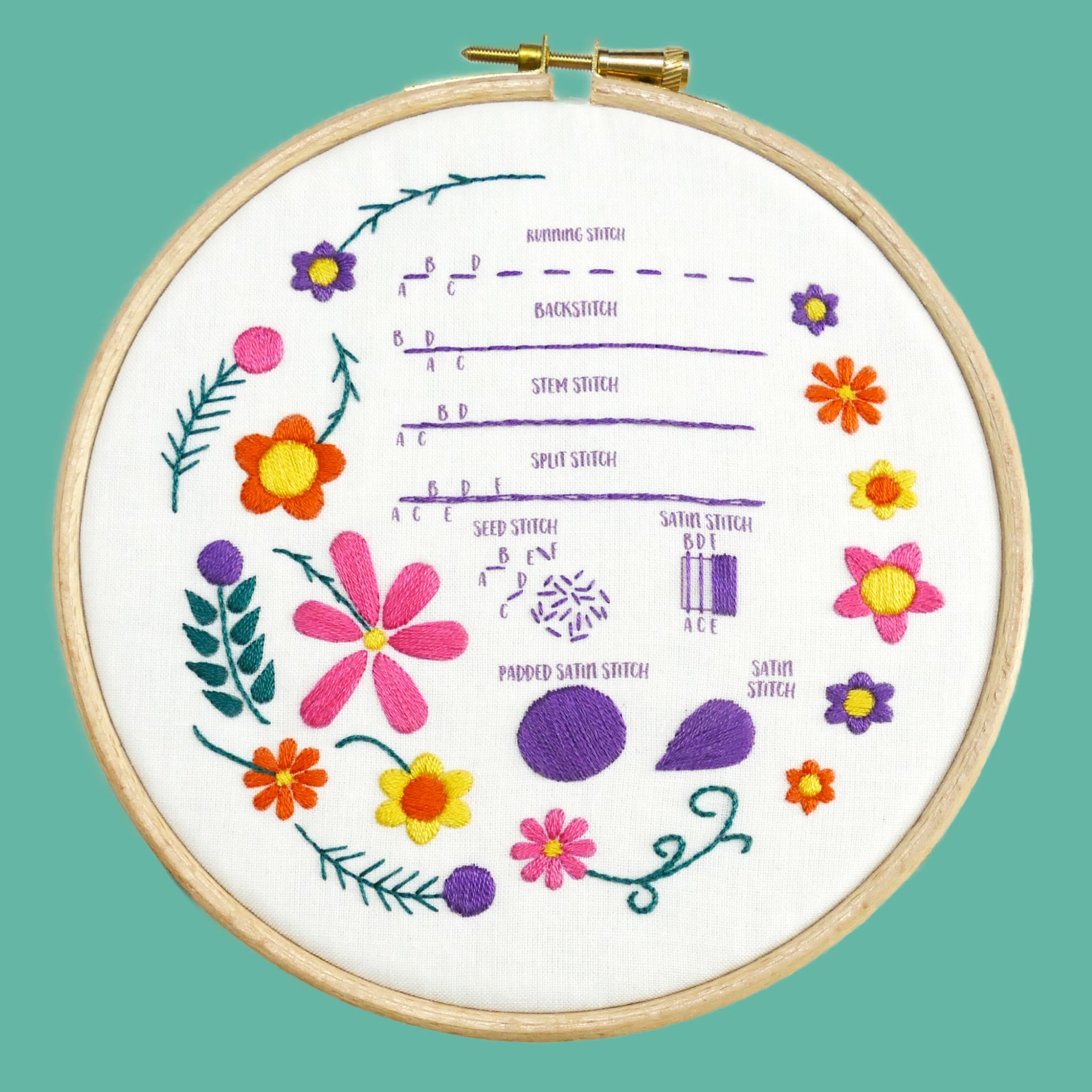Beginner Embroidery Kit Tutorial Modern Hand Embroidery Hoop Etsy