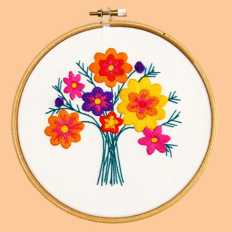 Embroidery Kit Beginner Wildflower Embroidery Kit Mothers Etsy UK