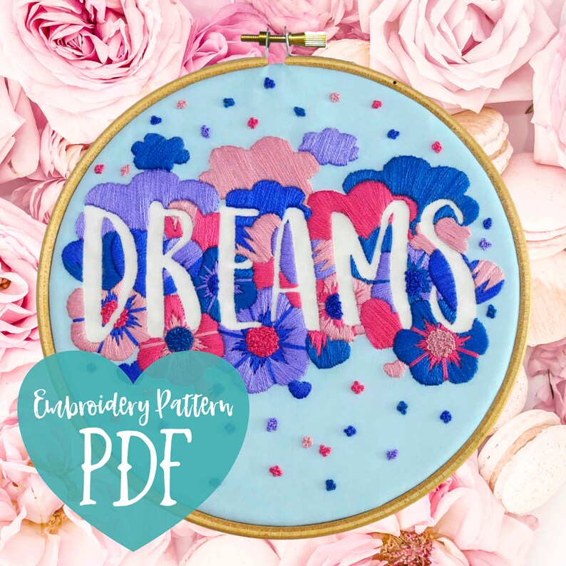 Embroidery Pattern PDF. Modern Embroidery Pattern Download. Etsy