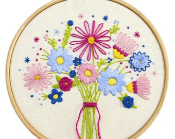 Muttertagsgeschenk für Sie | Wildblumen Embroidery PDF | Blumen Stickpackung | Blumen Stickpackung | Wilde Blume Kreuzstichpackung