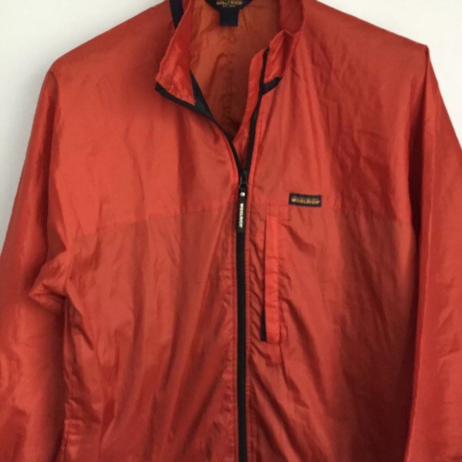 Woolrich Men's Orange Windbreaker Jacket Etsy