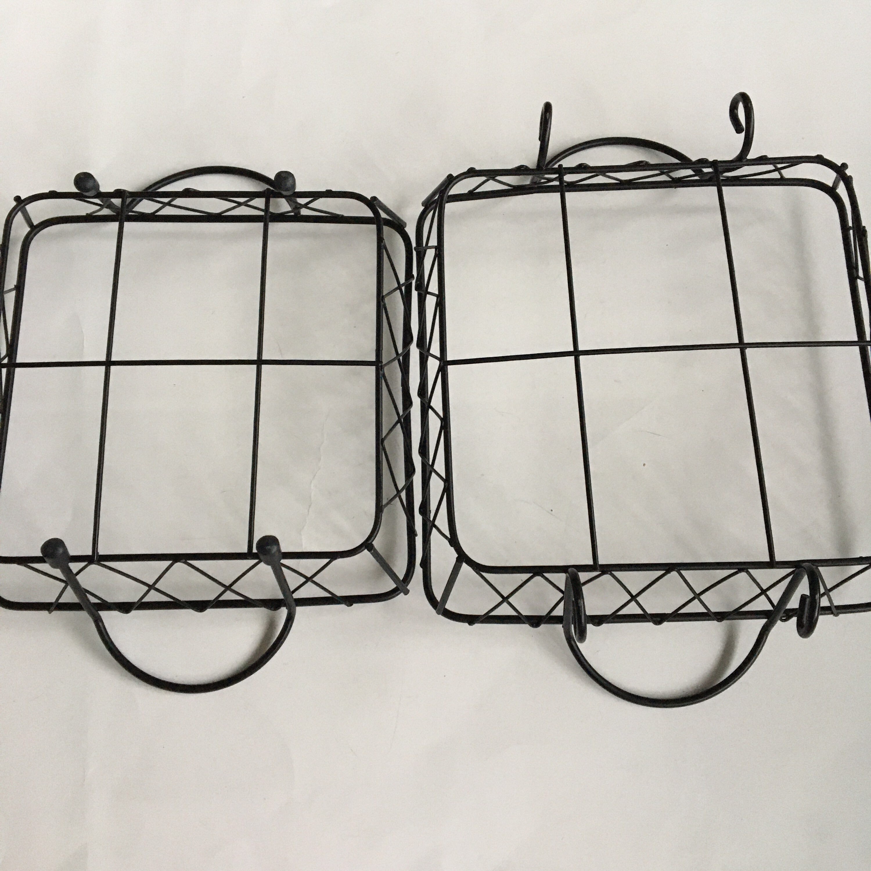 Black Wire Bread Basket Set Serving Trays With Handles Etsy