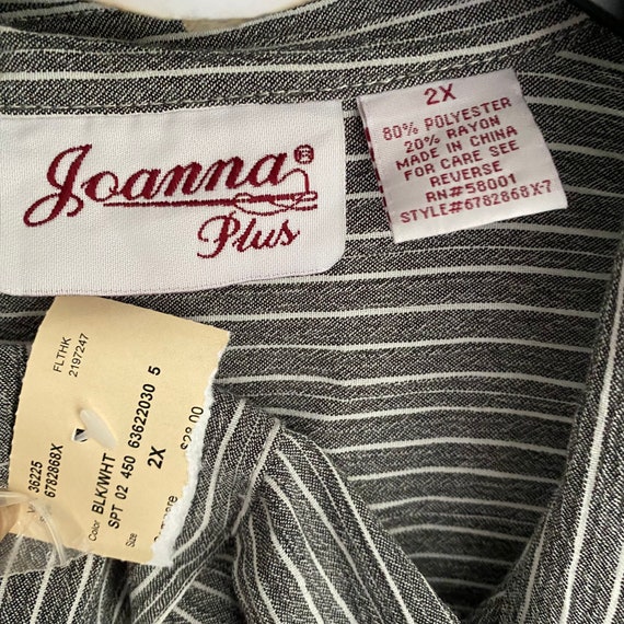 NEW Joanna Plus Black and White Striped Button Up… - image 3