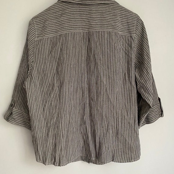 NEW Joanna Plus Black and White Striped Button Up… - image 7