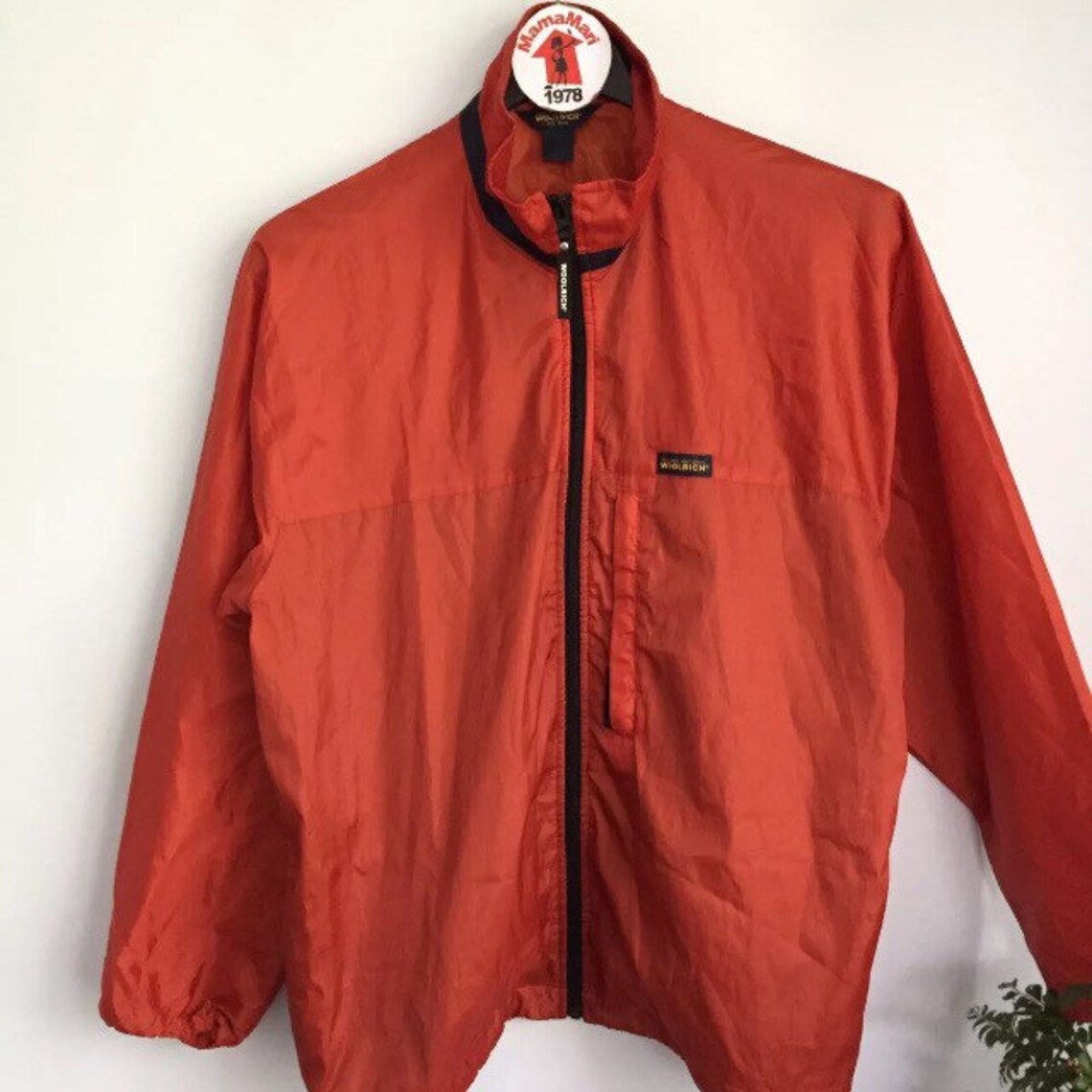 Woolrich Men's Orange Windbreaker Jacket Etsy