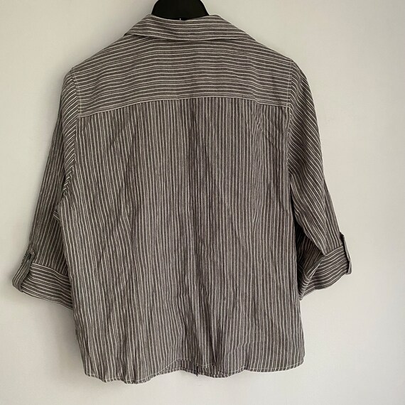 NEW Joanna Plus Black and White Striped Button Up… - image 4