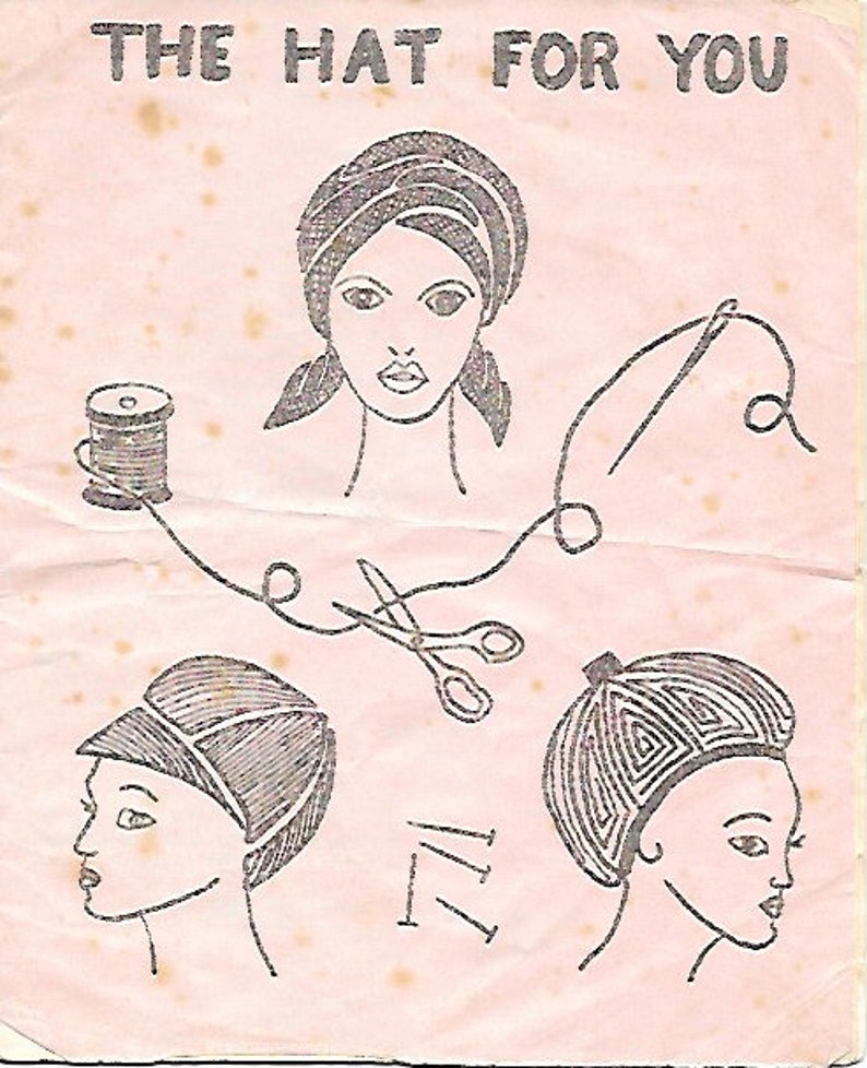Vintage Hat Sewing Pattern / Instructions the Hat for You Downloadable PDF File Etsy