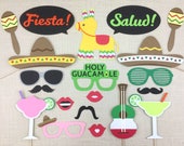 Mexican Fiesta Photo Booth Props / Birthday Party Photo Props / Cinco de Mayo / Wedding / Mexican Themed Props / FULLY ASSEMBLED / 20 Pc