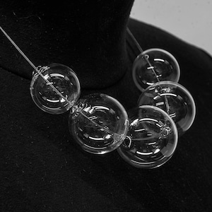 Collar de vidrio soplado - Burbujas de vidrio - Esferas - Collar llamativo - Geométrico - Abstracto - Moderno - Cristal de Murano - Murano enviado