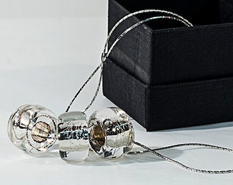 FLY3 Murano glass necklace handmade in Murano by Cesare Sent original made in Italy elegant refined different silver leaf crafts jewelery