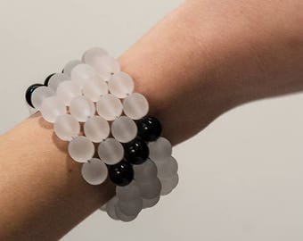 SLIM.BR Murano glass bracelet handmade  Murano by Cesare Sent original made in italy beautiful modern glass sandblasted beads metal spiral
