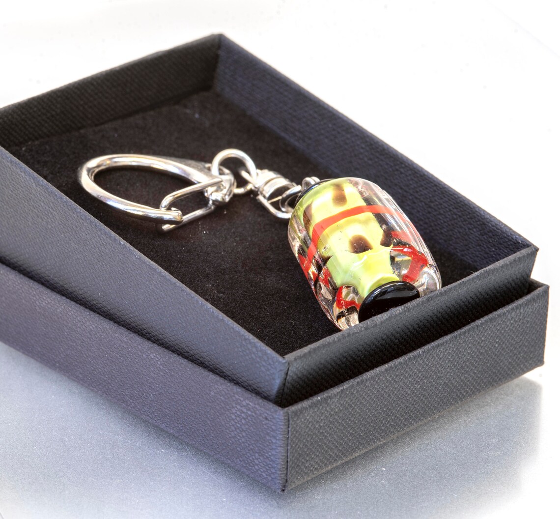 Murano Glass Keychain. Keychain With Large Full Glass Bead Etsy