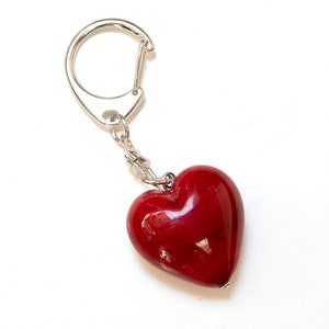 Llavero de cristal de Murano Keyheart hecho a mano en Murano por Cesare Sent original hecho en Italia divertido accesorio artesanía de moda corazón de cristal