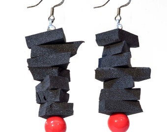 NEO  Murano glass earrings handmade in Murano by Cesare Sent original made in Italy funny modern diferent fashion jewellery glass