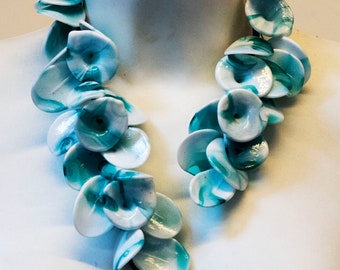 Murano glass necklace handmade in Murano by Cesare Sent original made in Italy wonderful necklace  glass flowers crafts elegant jewellery.