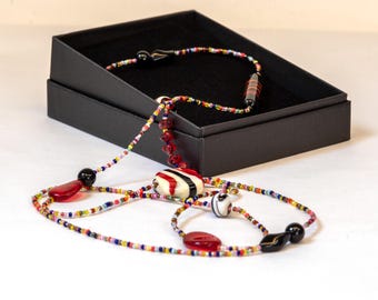 Authentic Murano Glass Necklace, Handmade in Venice Italy,  Statement Jewelry, Anniversary Gift for Wife