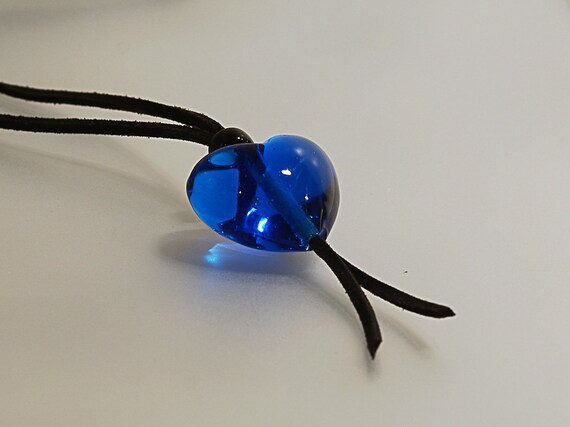 HEART Murano glass charm handmade in Murano by Cesare Sent original made in Italy fashion glass pendant alcantar slim cord crafts nice