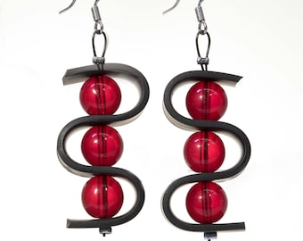 MAD  Murano glass earrings handmade in Murano by Cesare Sent original made in Italy fashion modern different drop  earrings rubber nice