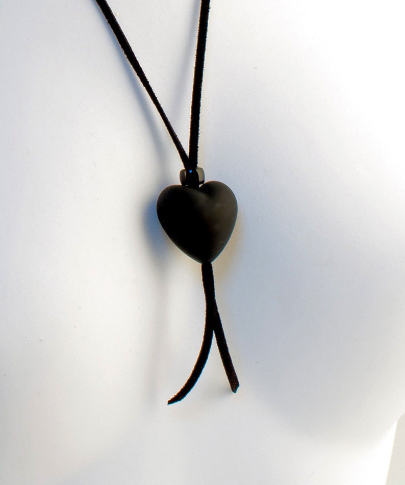 HEART Murano glass charm handmade in Murano by Cesare Sent original made in Italy fashion glass pendant alcantar slim cord crafts nice