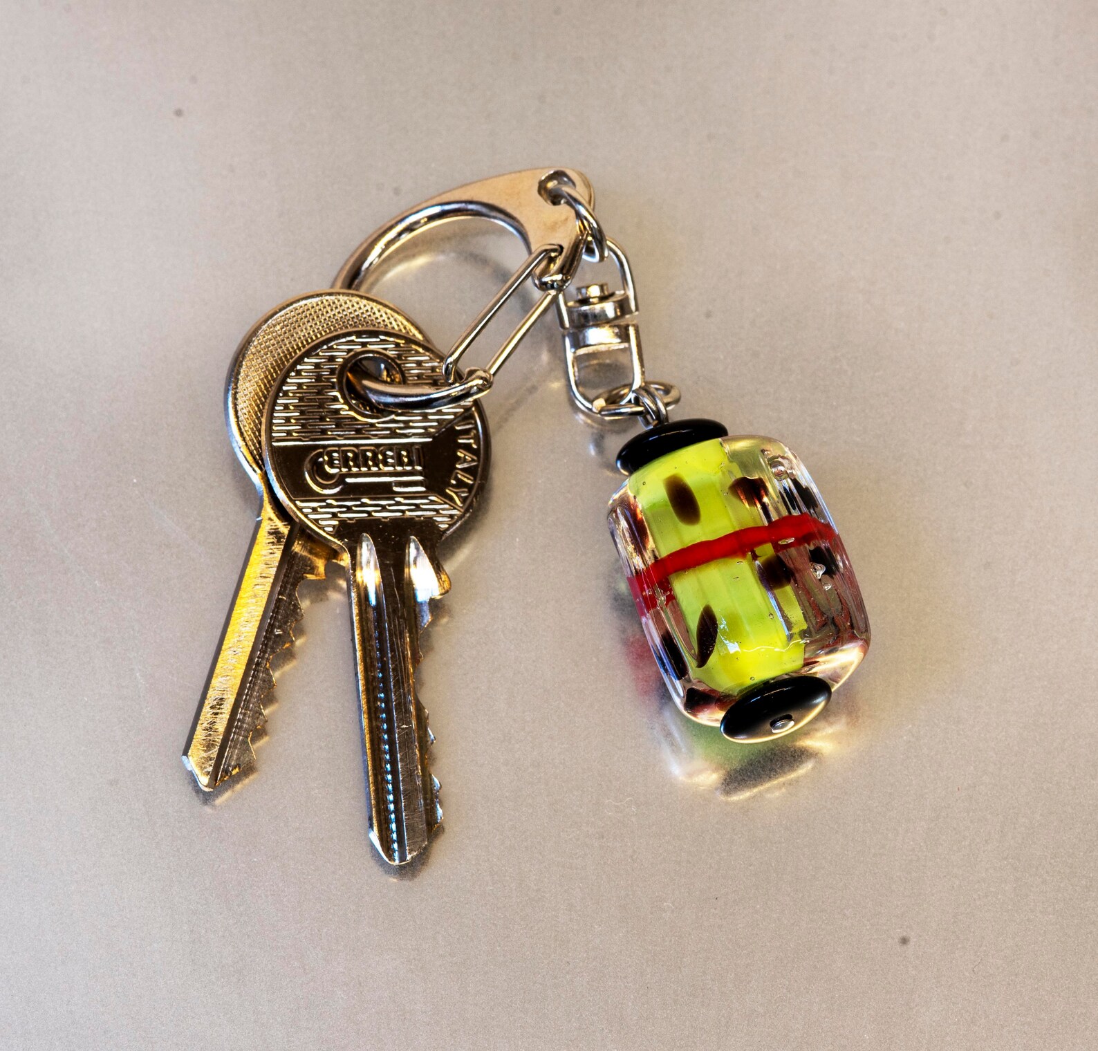 Murano Glass Keychain. Keychain With Large Full Glass Bead Etsy