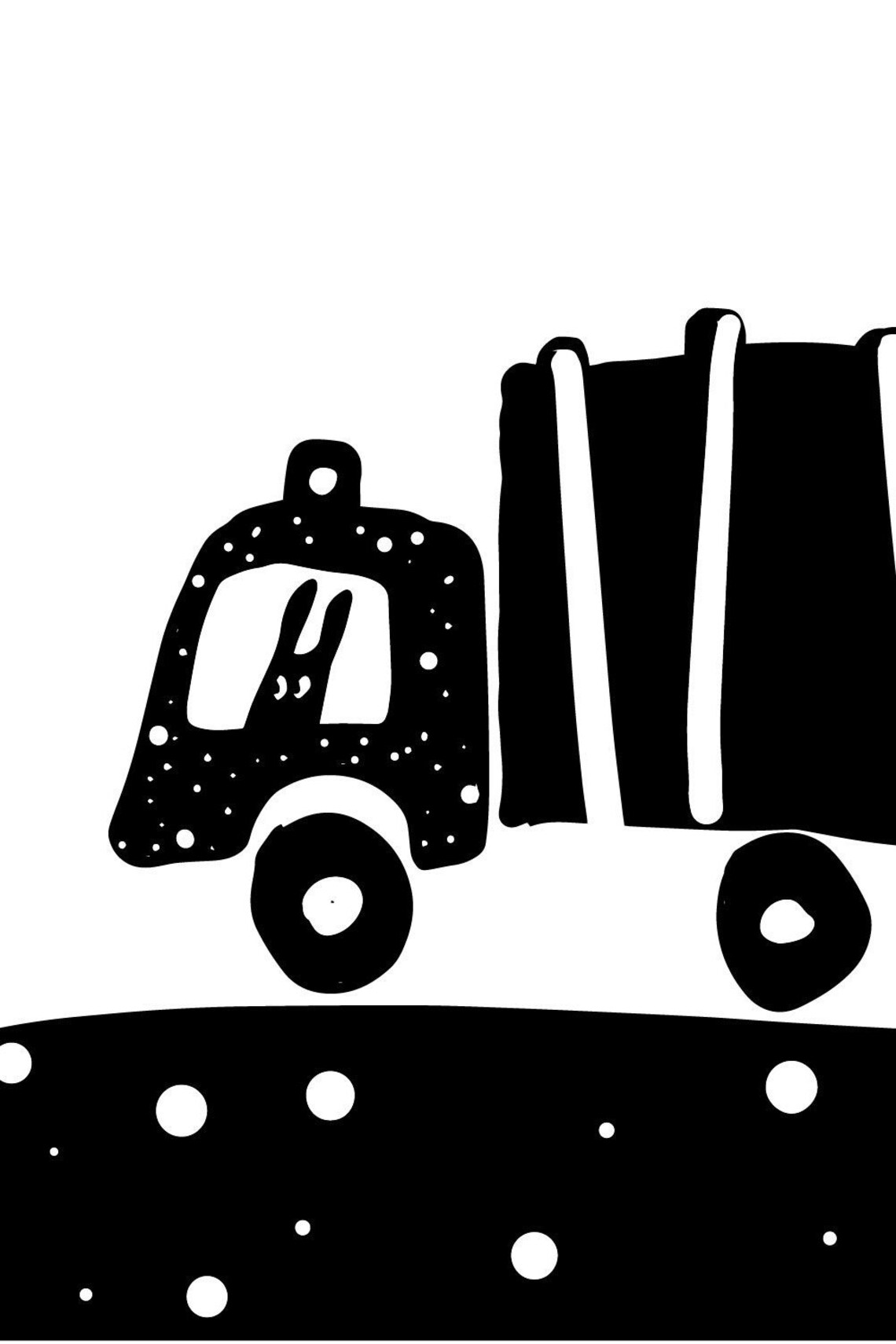Dump Truck Printable White Black Printable Nursery - Etsy