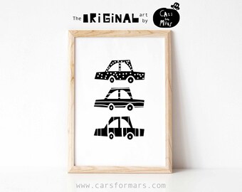 Cars Nursery Art Print, Black White Printable Nursery Wall Art, White Black Nursery Decor, Instant Download, Boys Room Decor, Baby Boy Gifts