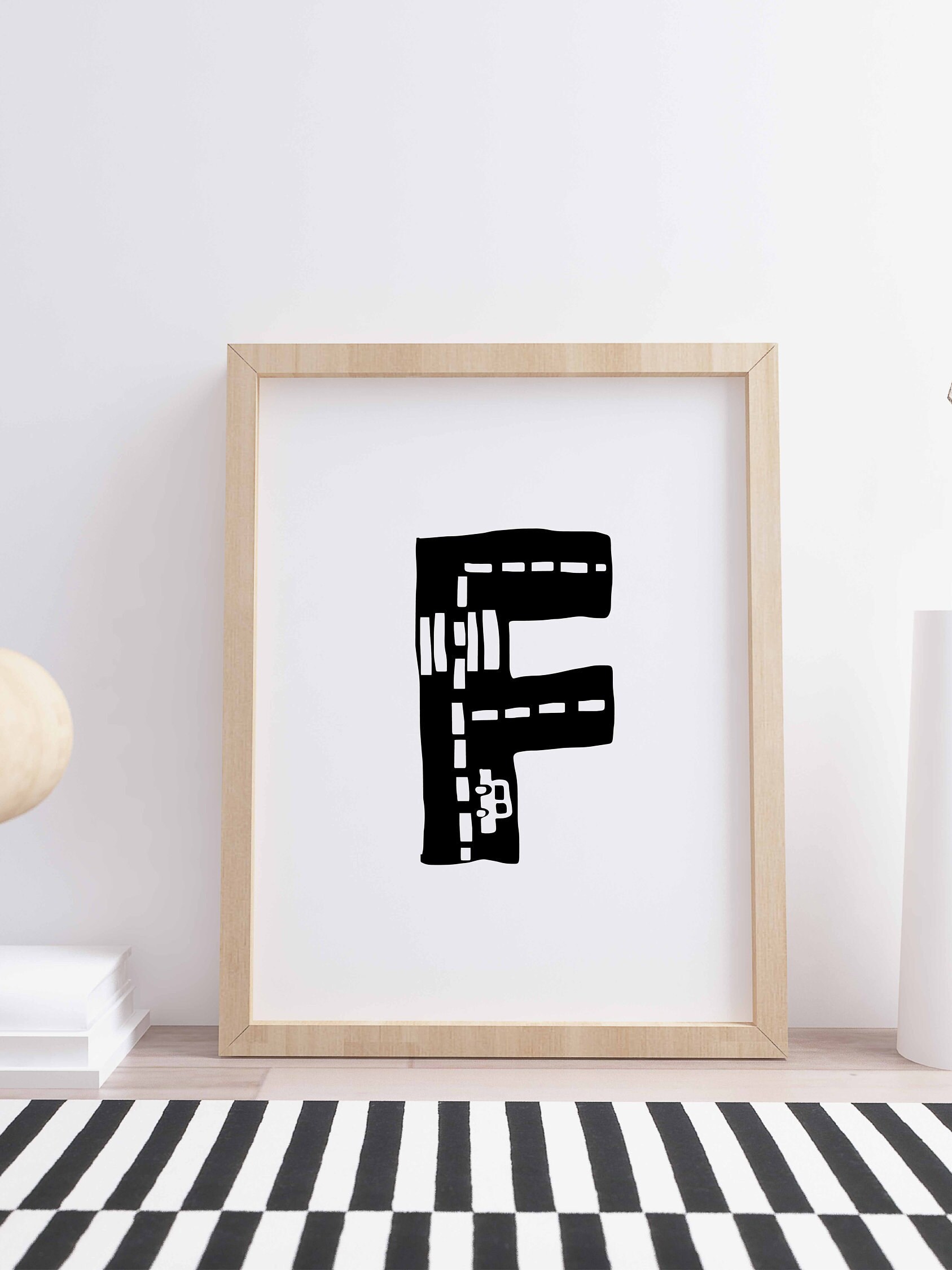 Alphabet Print, Letter F Print for Boys Room Decor, Transportation Wall ...