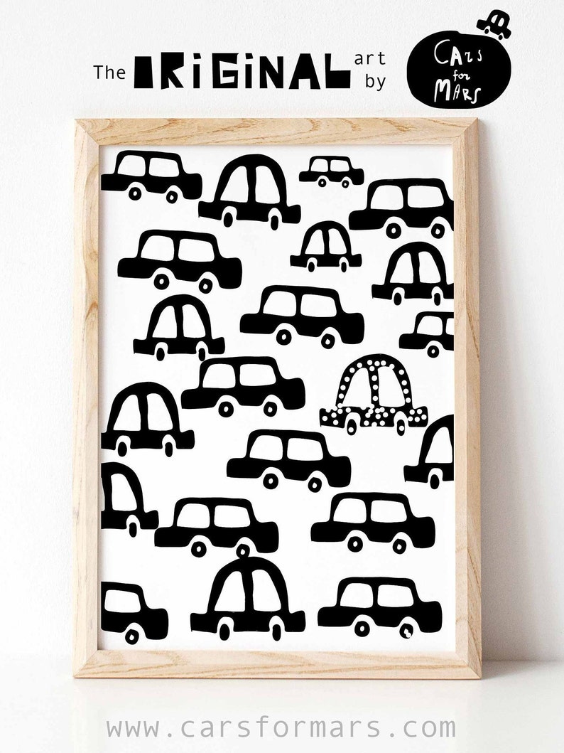 Black And White Toddler Boy Room Wall Art, Car Wall Art, Transportation print, Children's Room Decor Instant Download image 4