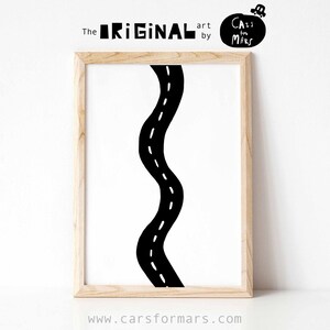 Road Art Print, Black White Nursery Printable Art, Instant Download ...