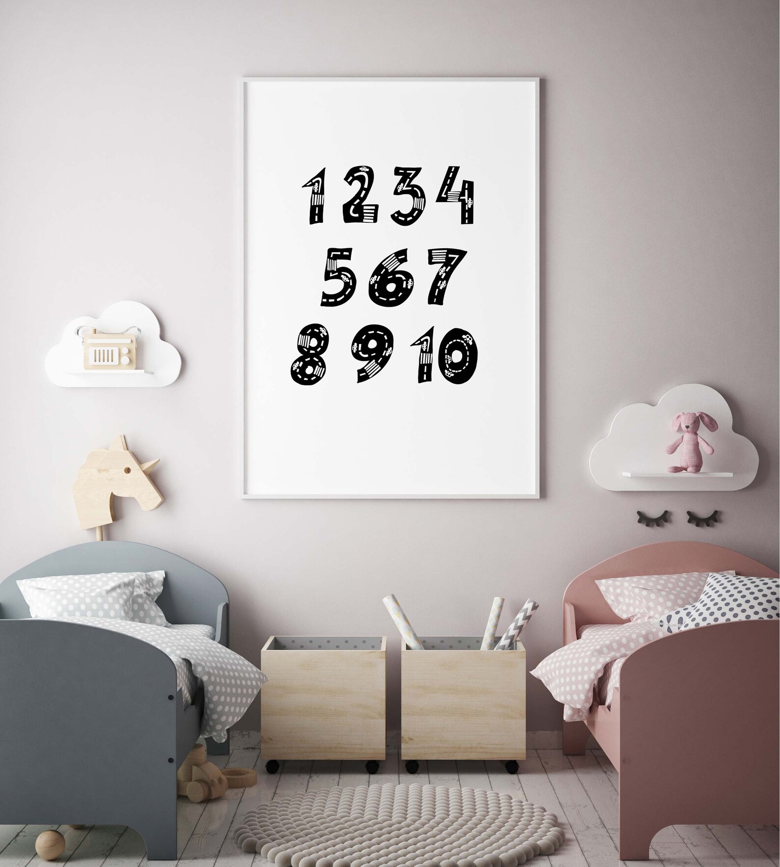 Numbers Wall Art for Toddler Room Decor Learning Numbers Etsy