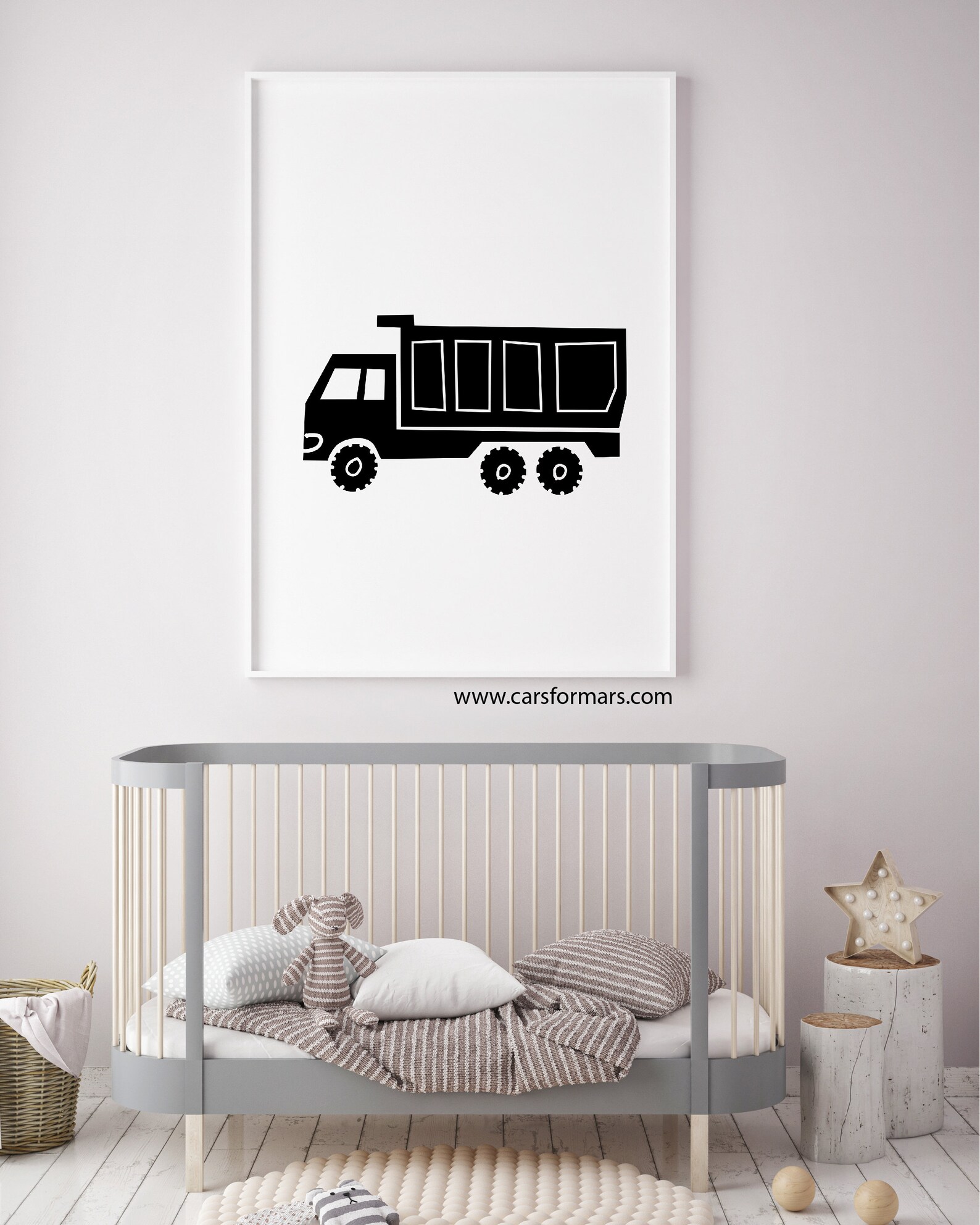 Dump Truck Print in Black and White for Kids Room Decor - Etsy