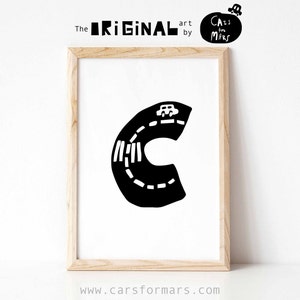 Alphabet Print, Letter C Print For Boys Room Decor, Transportation Decor ABC Poster Téléchargement instantané