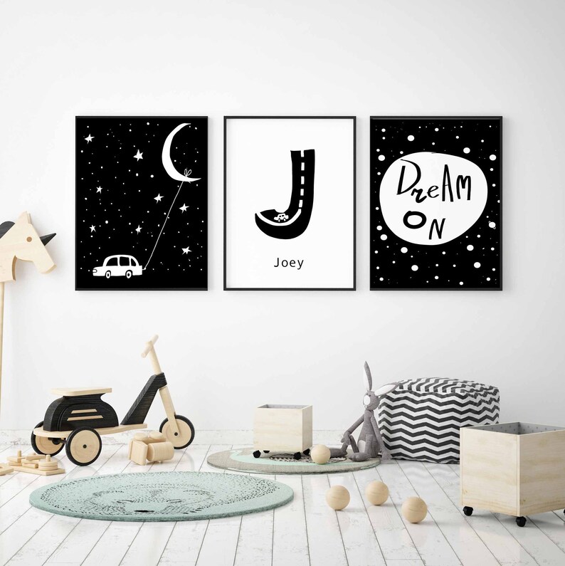 Cars Themed Name Print Transportation Wall Art Black and White Etsy