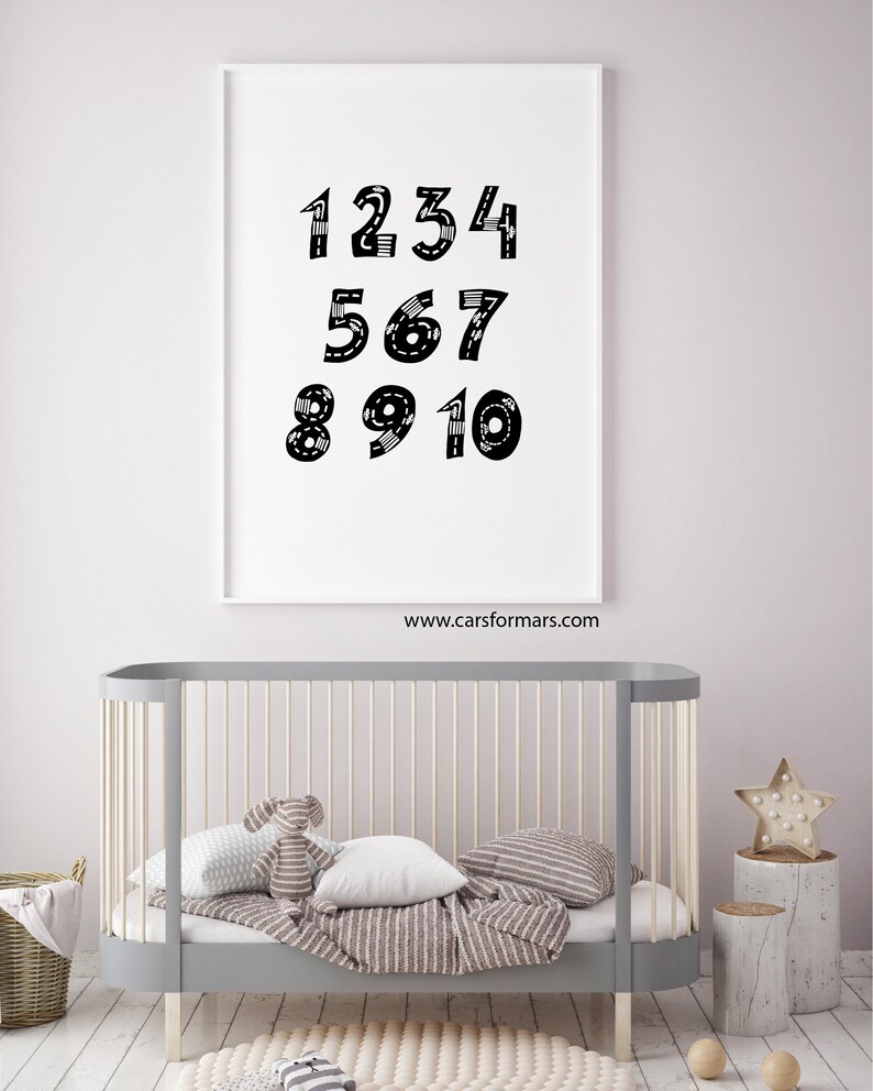 Numbers Wall Art for Toddler Room Decor Learning Numbers Etsy