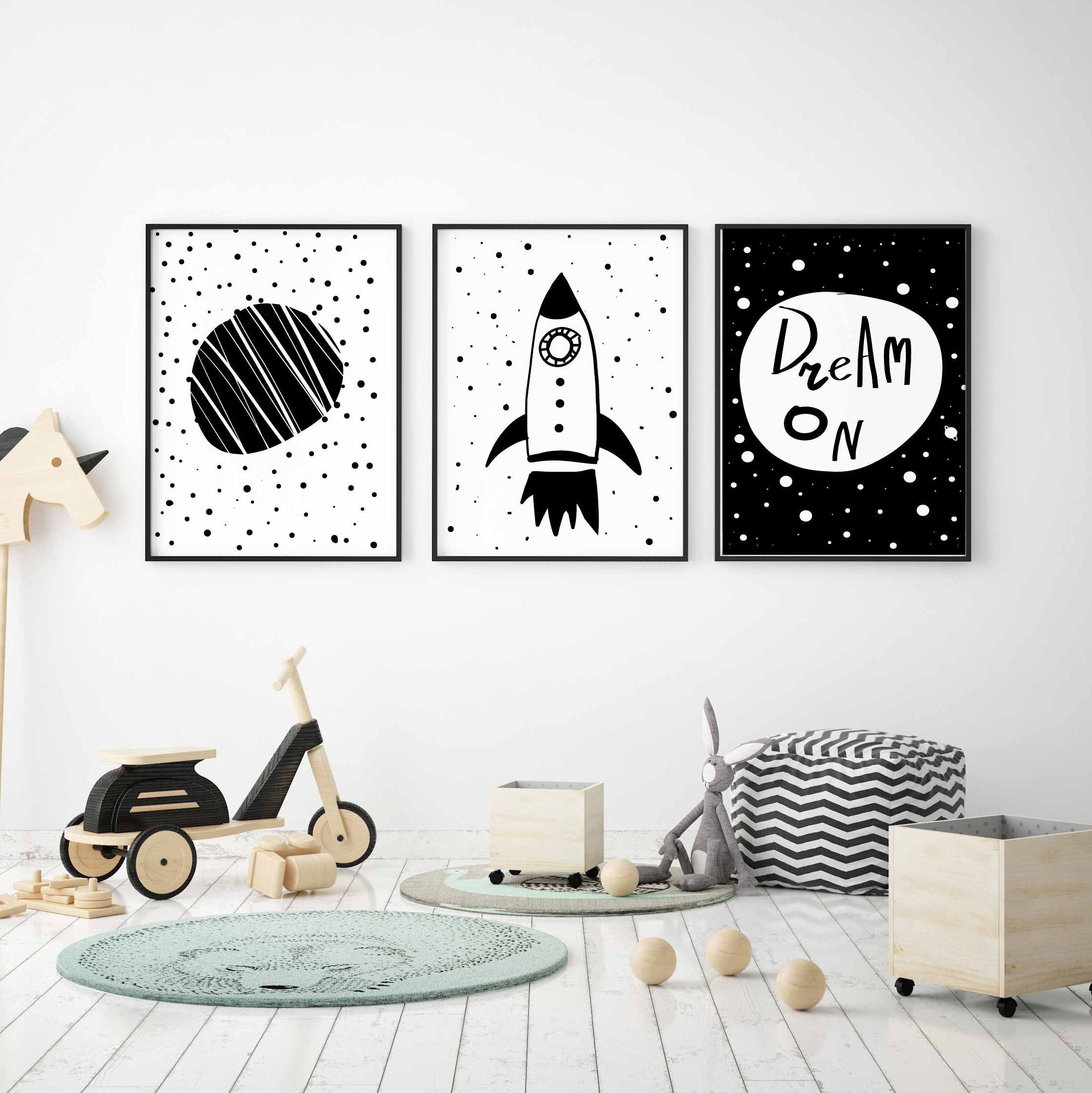 Abstract Nursery Art Black and White Nursery Decor Instant Etsy