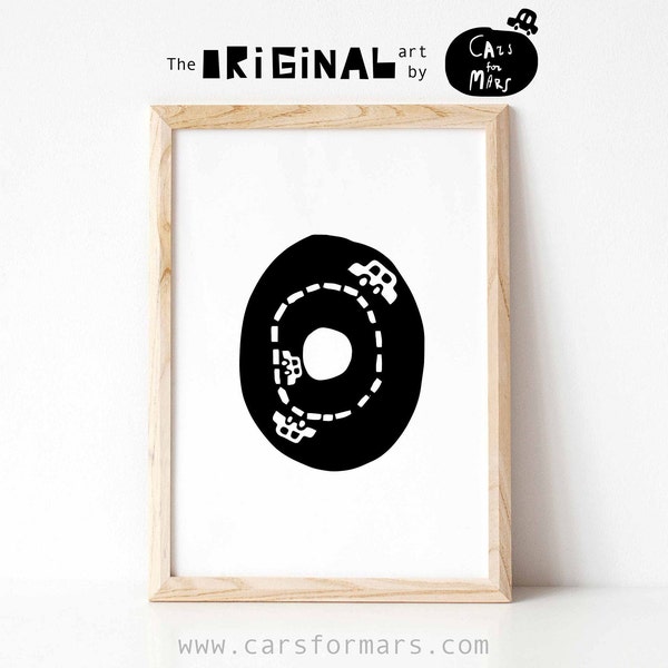 Transportation Theme Letter O Print For Toddler Boy Room Decor, Black and White Alphabet Poster Instant Download