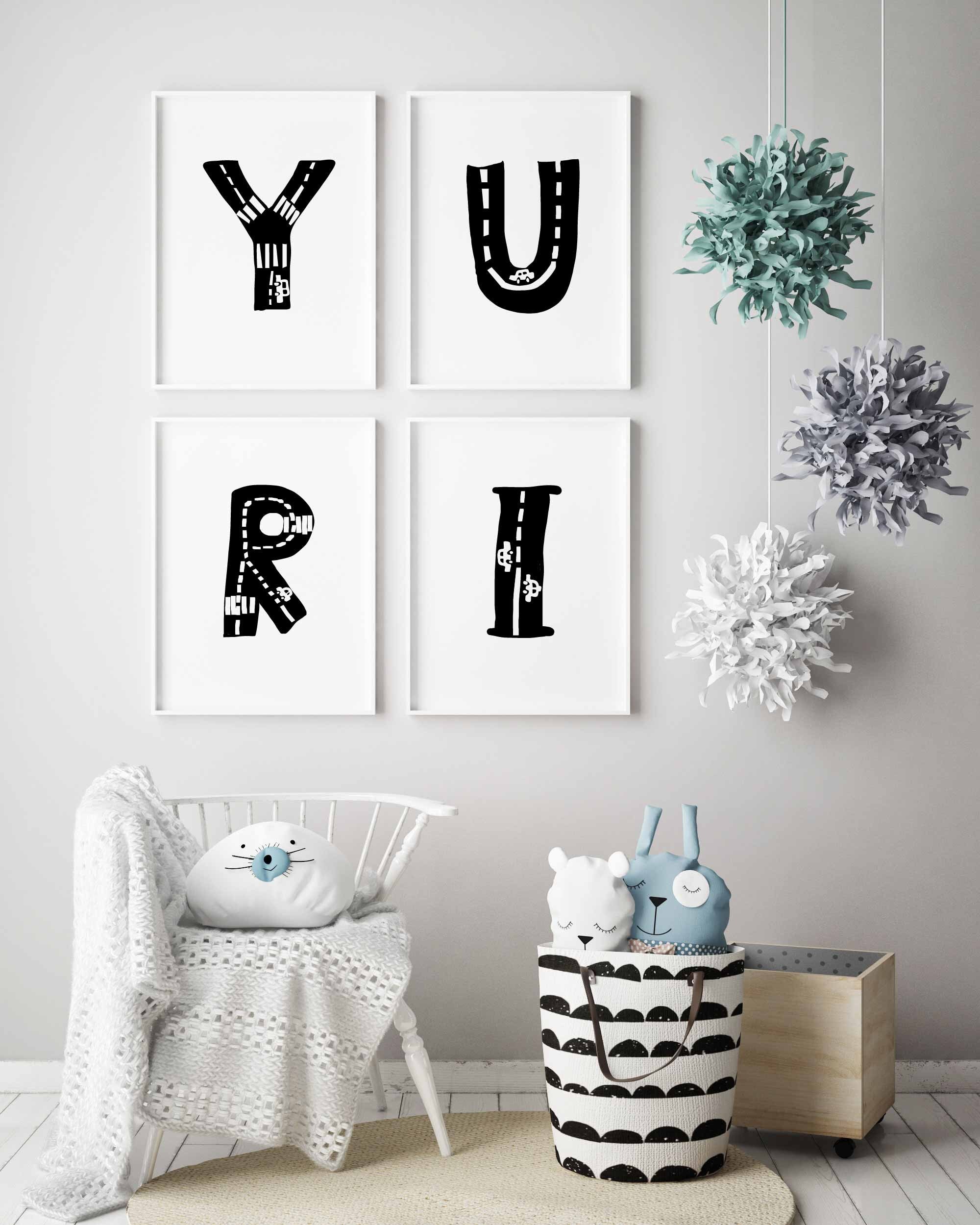 Alphabet Print Letter Y Wall Art For Toddler Boy Room Decor Etsy