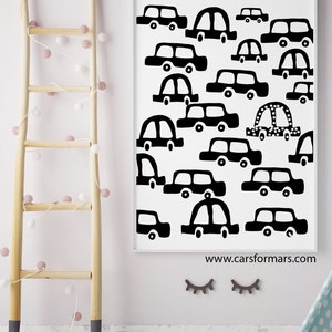 Black And White Toddler Boy Room Wall Art, Car Wall Art, Transportation print, Children's Room Decor Instant Download image 3