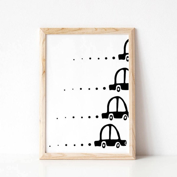 Black and White Car Poster Etsy