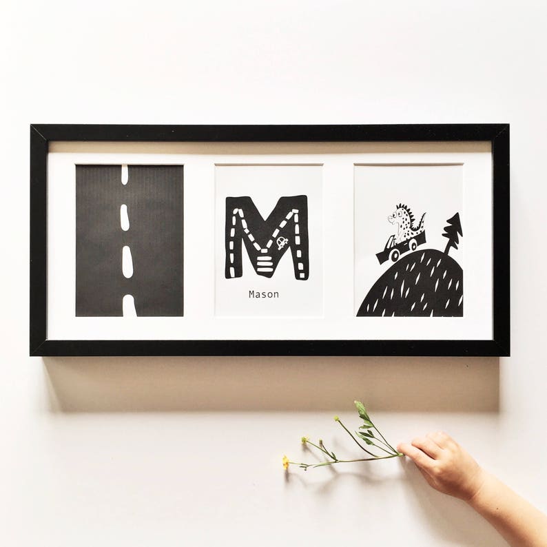 Black White Printable Nursery Wall Art Road Nursery Print Etsy